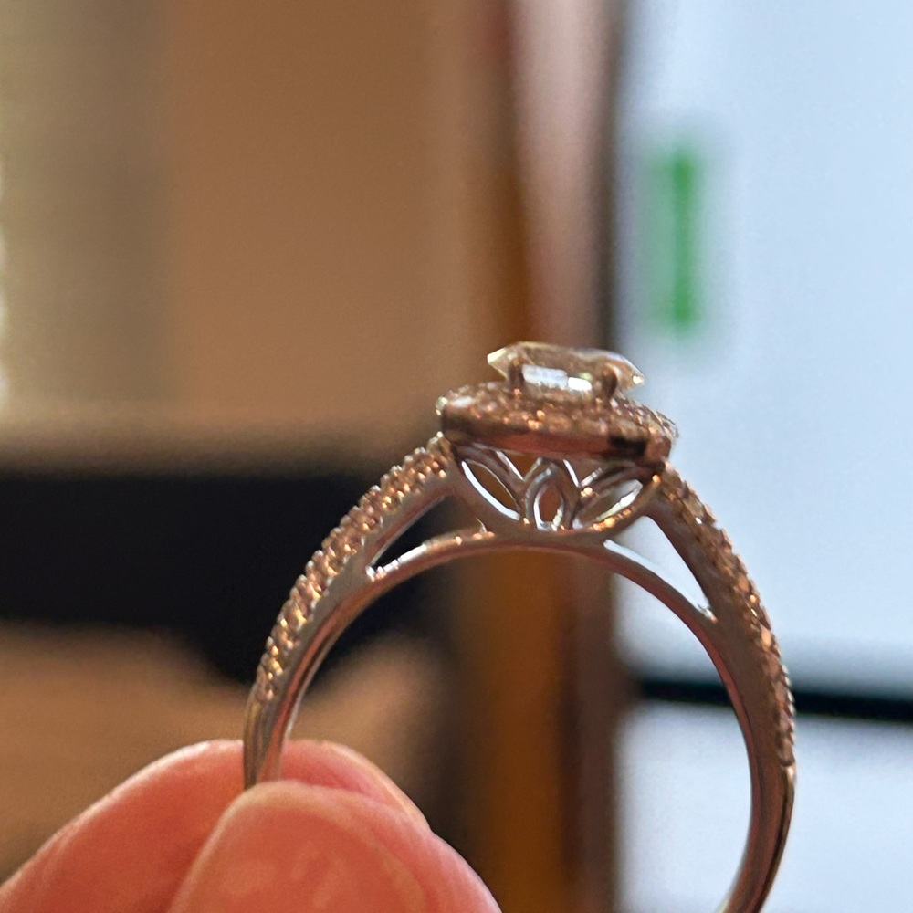 Oval (east-west) double halo engagement ring. Stunning sparkling ring!